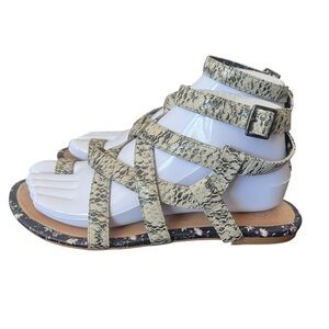 Cabi Python Embossed Athena Leather Sandals Size 7